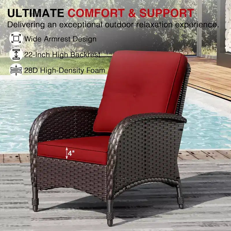 UPTIOT Outdoor Modular Sectional Set with 2 Sofas, Chairs, Ottomans & Weatherproof Coffee Table