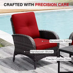 UPTIOT Outdoor Modular Sectional Set with 2 Sofas, Chairs, Ottomans & Weatherproof Coffee Table