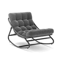 2PCS Oversized Papasan Rocking Chair, Modern Egg Chair with Plush Cushion, Sturdy Indoor Lounge Recliner for Living Room, Bedroom & Covered Porch