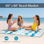 Costway 4 PCS Beach Umbrella Set with 2 Foldable Chairs & Picnic Blanket, Tilt Mechanism Blue/Pink