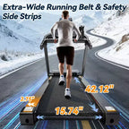 Tapis de course en promotion, tapis de course compact avec inclinaison manuelle, machine de cardio pliable de 3,25 CV pour la maison, haut-parleurs Bluetooth, capacité de 136 kg
