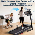 Tapis de course en promotion, tapis de course compact avec inclinaison manuelle, machine de cardio pliable de 3,25 CV pour la maison, haut-parleurs Bluetooth, capacité de 136 kg