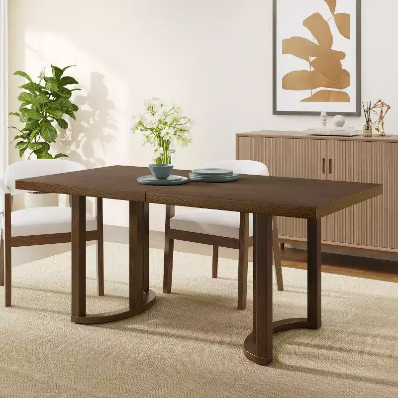 Christopher Knight Home Evat Table à manger rectangulaire 6 places moderne en bois d'hévéa 69