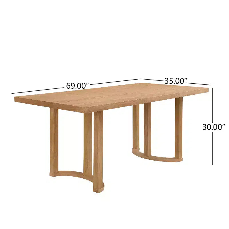 Christopher Knight Home Evat Table à manger rectangulaire 6 places moderne en bois d'hévéa 69
