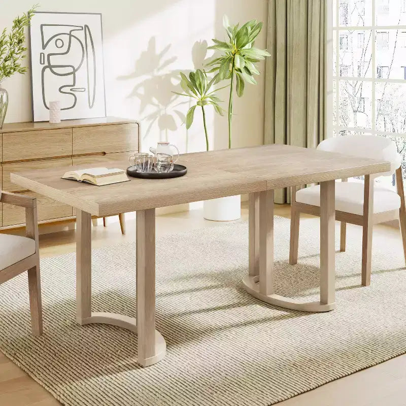 Christopher Knight Home Evat Table à manger rectangulaire 6 places moderne en bois d'hévéa 69