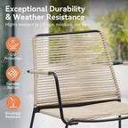 Ensemble de conversation d'extérieur GDFStudio Adelle 5 pièces avec fauteuils, poufs et table d'appoint