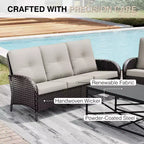UPTIOT Outdoor Patio Set with Sofas, Swivel Chairs, Ottomans, and Side Table