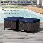 UPTIOT Outdoor Patio Set with Sofas, Swivel Chairs, Ottomans, and Side Table