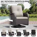 UPTIOT Outdoor Patio Set with Fire Pit, Sofa, Swivel Chairs, and Side Tables