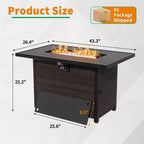 UPTIOT Outdoor Patio Set with Fire Pit, Sofa, Swivel Chairs, and Side Tables
