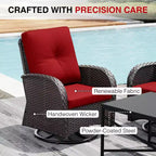 UPTIOT Outdoor Patio Set with Fire Pit, Sofa, Swivel Chairs, and Side Tables
