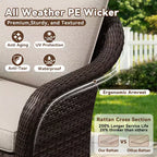 UPTIOT All-Weather Outdoor Lounge Set with Fire Pit - 1 Sofa, 2 Chairs & Fire Table