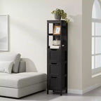 Yaheetech Modern Bathroom Storage Cabinet with 3 Drawers and 2 Open Shelves