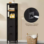 Yaheetech Modern Bathroom Storage Cabinet with 3 Drawers and 2 Open Shelves