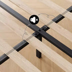 Full Size Adjustable Headboard Bed Frame, Linen Upholstered Platform Bed with Sturdy Wooden Slats, Mattress Foundation, No Box Spring Needed