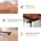 Qwatto 40 Inch Electric Standing Desk Adjustable Height Sit to Stand PC Desktop Workstation with Memory Presets Home Office Gaming Rustic Brown