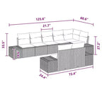 vidaXL Garden Sofa Set 8 pcs Black and turquoise 319 x 154 x 85 cm - Black and turquoise Without table