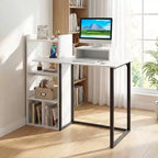 Bureau informatique Costway avec station de charge 43,5" Bureau d'étude avec support d'écran ergonomique Blanc et Noir