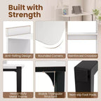 Bureau informatique Costway avec station de charge 43,5" Bureau d'étude avec support d'écran ergonomique Blanc et Noir