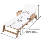 Christopher Knight Home Jian Ensemble de 2 chaises longues de patio en acacia et table d'appoint à lattes avec motif en osier