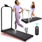 Whisen 2 in 1 Upgrade Foldable Treadmills, Home Exercise Equipment Treadmills, Under Desk Walking Pad with Handle Bar & Incline