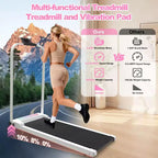 Whisen 2 in 1 Upgrade Foldable Treadmills, Home Exercise Equipment Treadmills, Under Desk Walking Pad with Handle Bar & Incline
