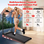 Whisen 2 in 1 Upgrade Foldable Treadmills, Home Exercise Equipment Treadmills, Under Desk Walking Pad with Handle Bar & Incline