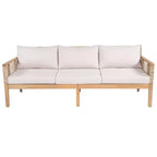 GDFStudio Brynn Ensemble de conversation 3 pièces en bois d'acacia avec canapé 3 places et 2 tables basses