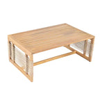 GDFStudio Brynn Patio 5 Piece Acacia Wood Seating Set with Rope Weave Design
