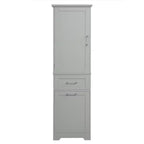 Tall Bathroom Storage Cabinet, Freestanding Storage Cabinet with Two Drawers and Adjustable Shelves