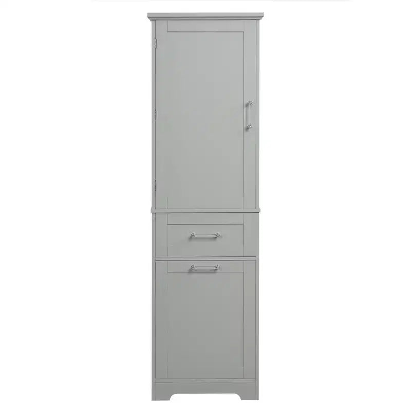 Tall Bathroom Storage Cabinet, Freestanding Storage Cabinet with Two Drawers and Adjustable Shelves