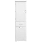 Tall Bathroom Storage Cabinet, Freestanding Storage Cabinet with Two Drawers and Adjustable Shelves