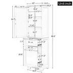Tall Bathroom Storage Cabinet, Freestanding Storage Cabinet with Two Drawers and Adjustable Shelves
