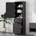 Tall Bathroom Storage Cabinet, Freestanding Storage Cabinet with Two Drawers and Adjustable Shelves