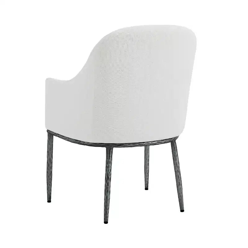 Christopher Knight Home Narong Chaises de salle à manger modernes en fer rembourrées avec pieds en métal étain forgé (lot de 2)