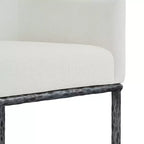 Christopher Knight Home Narong Chaises de salle à manger modernes en fer rembourrées avec pieds en métal étain forgé (lot de 2)