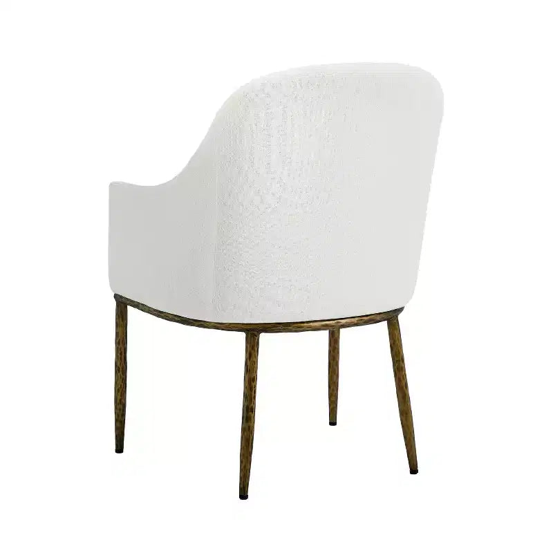 Christopher Knight Home Narong Chaises de salle à manger modernes en fer rembourrées avec pieds en métal étain forgé (lot de 2)