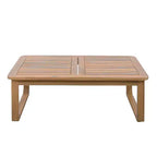 Christopher Knight Home Caleb Ensemble de 2 canapés 3 places en bois d'acacia moderne pour patio avec cordes, coussins et table basse