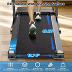 3.75HP Folding Treadmill for Home w/ Incline 300LB Capacity,Portable Walking Running Treadmill,71 Program,7.5MPH Fast Speed,Wide Shock Absorption Belt