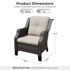 UPTIOT Modular Outdoor Lounge Chair with 350lbs Capacity