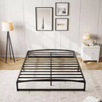 Metal Bed Frame, Platform Bed Frame with Arch Design, Heavy Duty Strong Slats Support, No Box Spring Needed, Easy Assembly