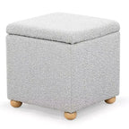 Pouf de rangement en bouclé Becka Square - SFV6101 - Safavieh Couture