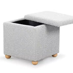 Pouf de rangement en bouclé Becka Square - SFV6101 - Safavieh Couture