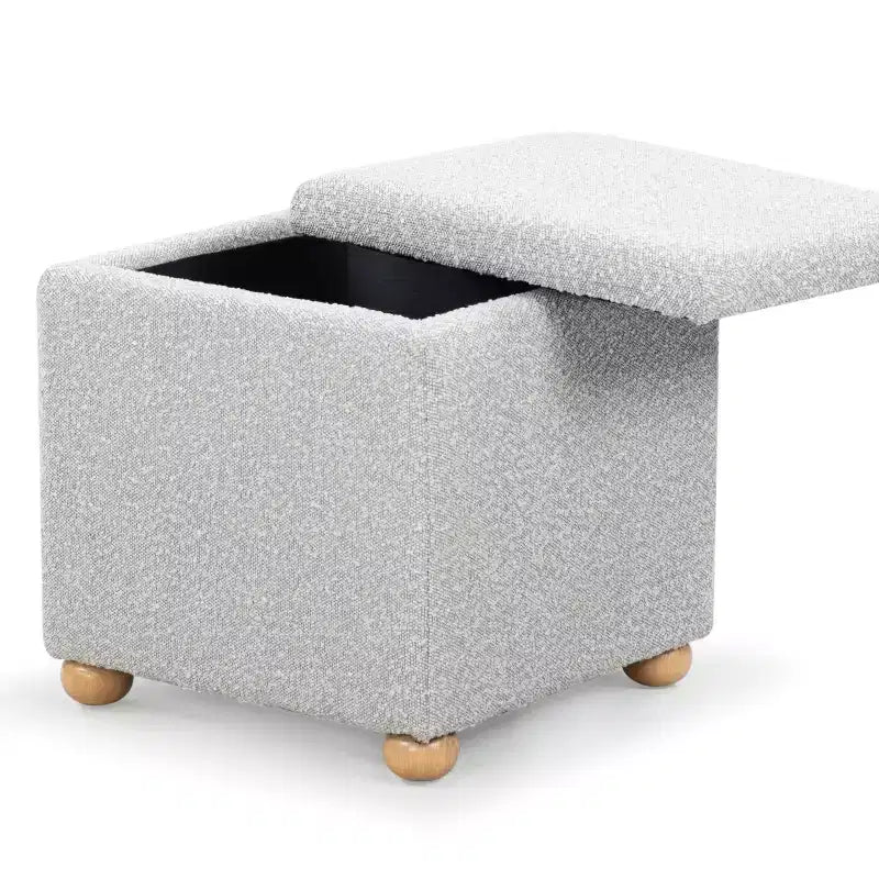 Pouf de rangement en bouclé Becka Square - SFV6101 - Safavieh Couture