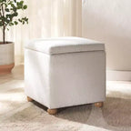 Pouf de rangement en bouclé Becka Square - SFV6101 - Safavieh Couture