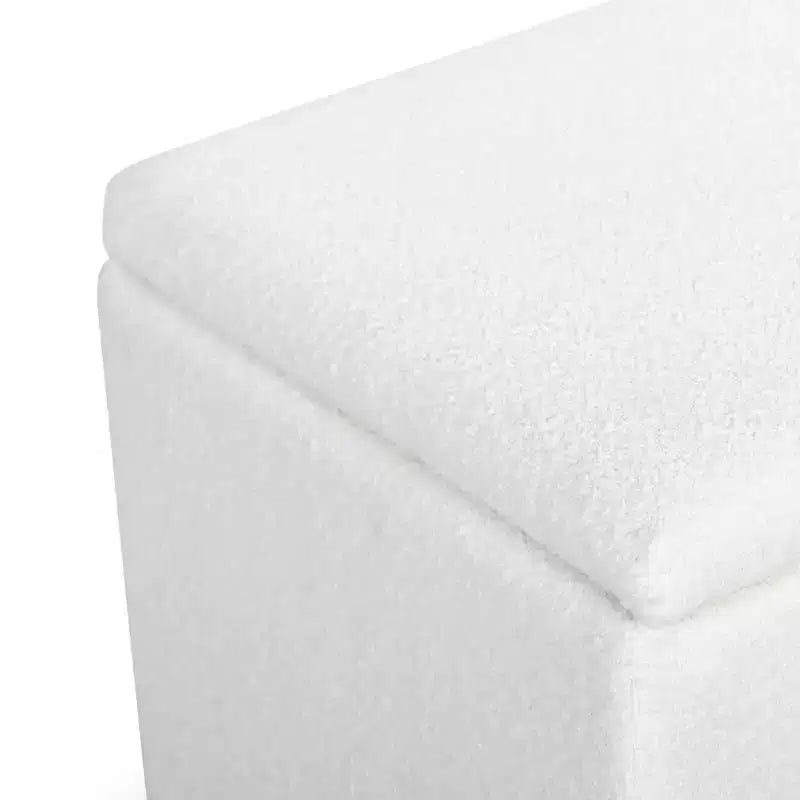 Pouf de rangement en bouclé Becka Square - SFV6101 - Safavieh Couture