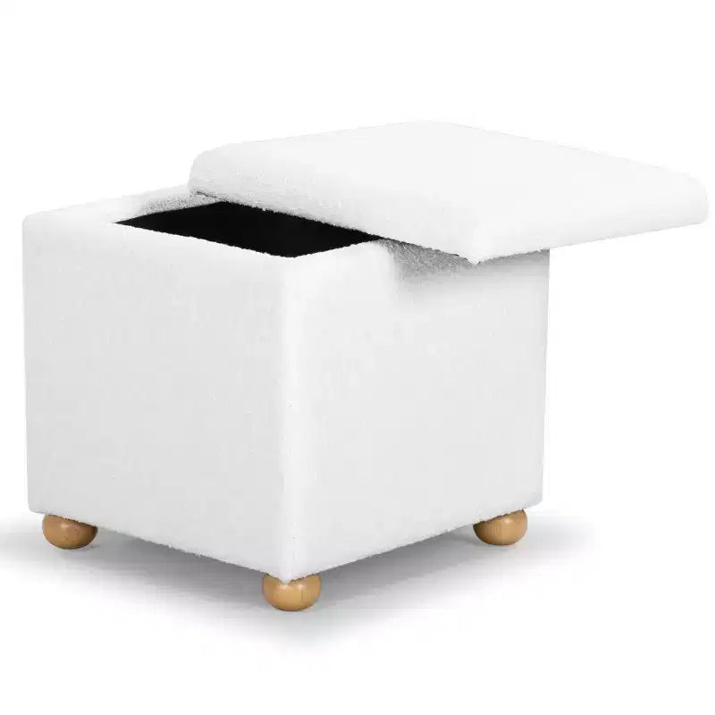 Pouf de rangement en bouclé Becka Square - SFV6101 - Safavieh Couture