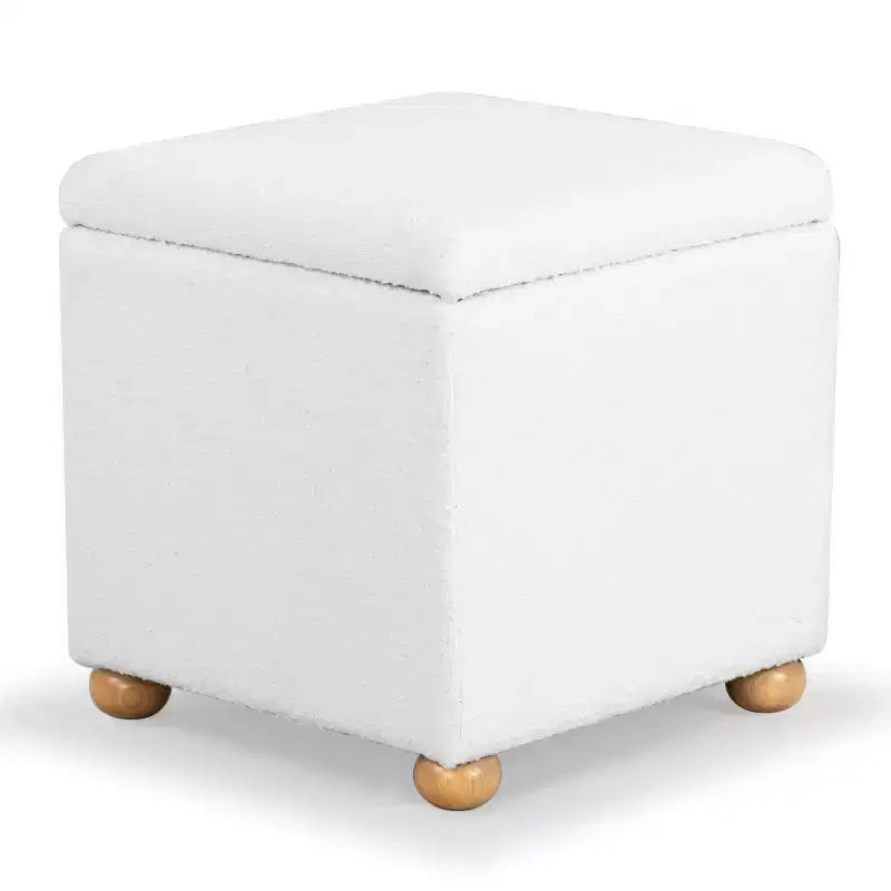 Pouf de rangement en bouclé Becka Square - SFV6101 - Safavieh Couture