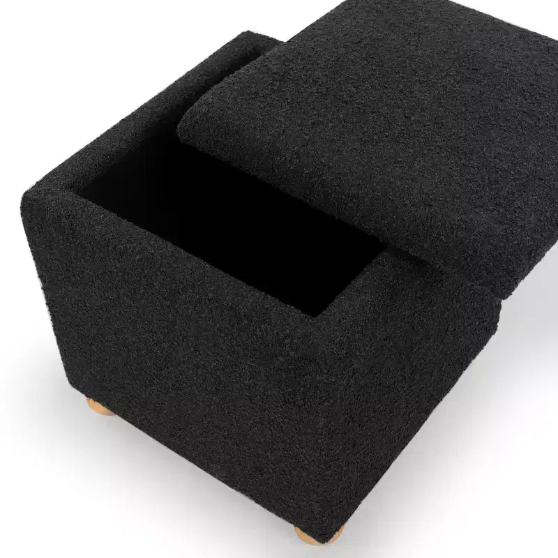 Pouf de rangement en bouclé Becka Square - SFV6101 - Safavieh Couture