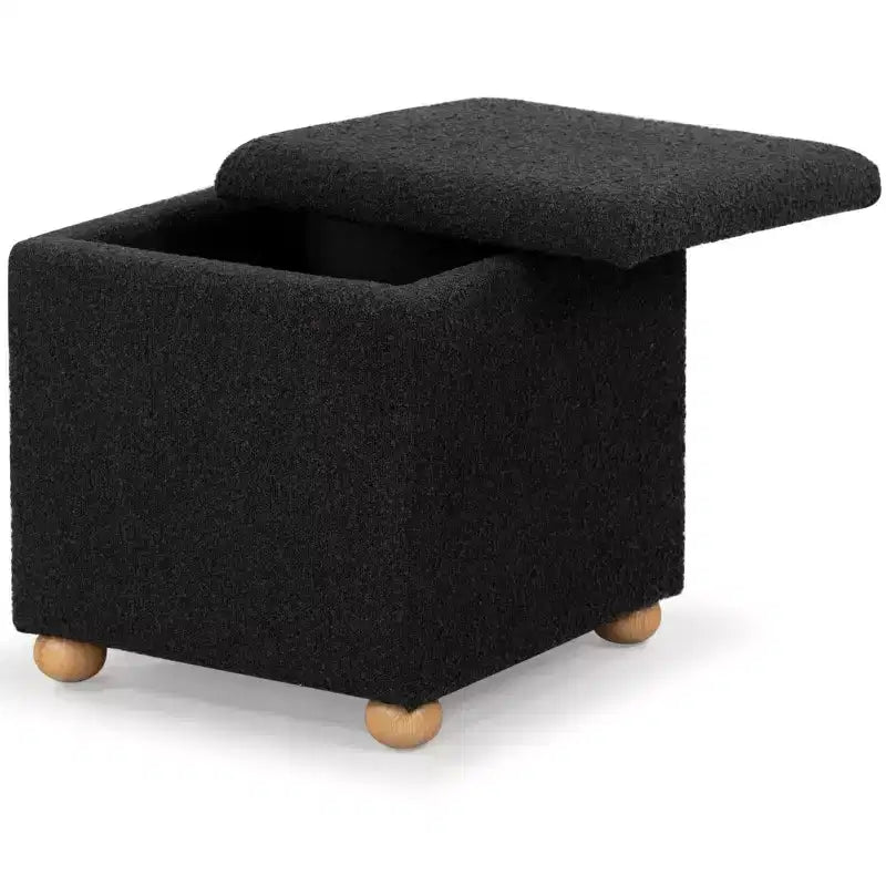 Pouf de rangement en bouclé Becka Square - SFV6101 - Safavieh Couture